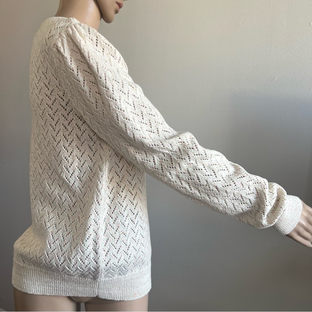 CAROLL PARIS Button Front Cotton Knit Cardigan Size M - Picture 6 of 11